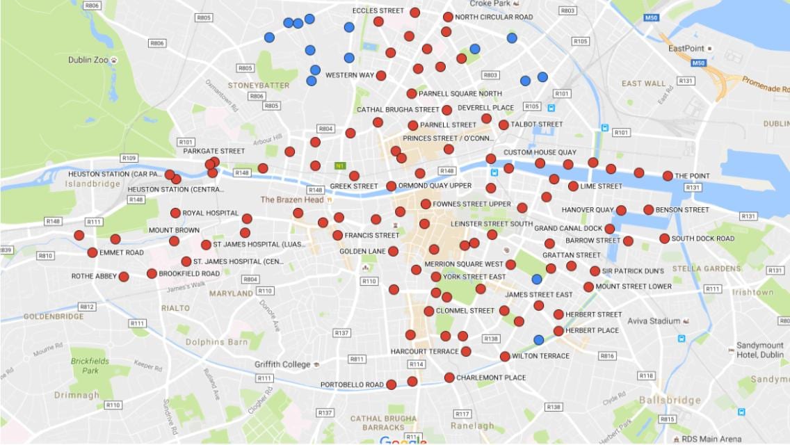 Dublinbikes xəritə