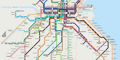 Dublin xəritəsi, avtobus marşrutlarının