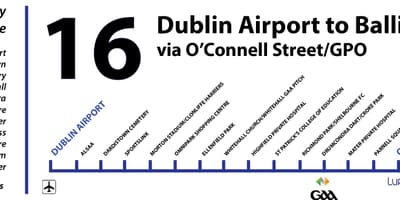 Avtobus 16 Dublin xəritə